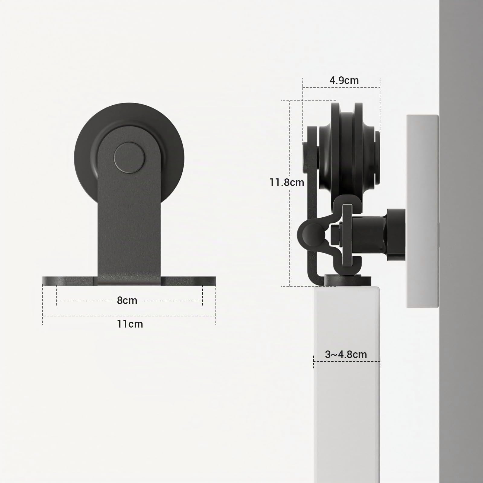 WOLFBIRD 6FT/183CM Herraje para Puerta Corredera Kit de Accesorios para Puertas Correderas, Kit de una Sola Puerta