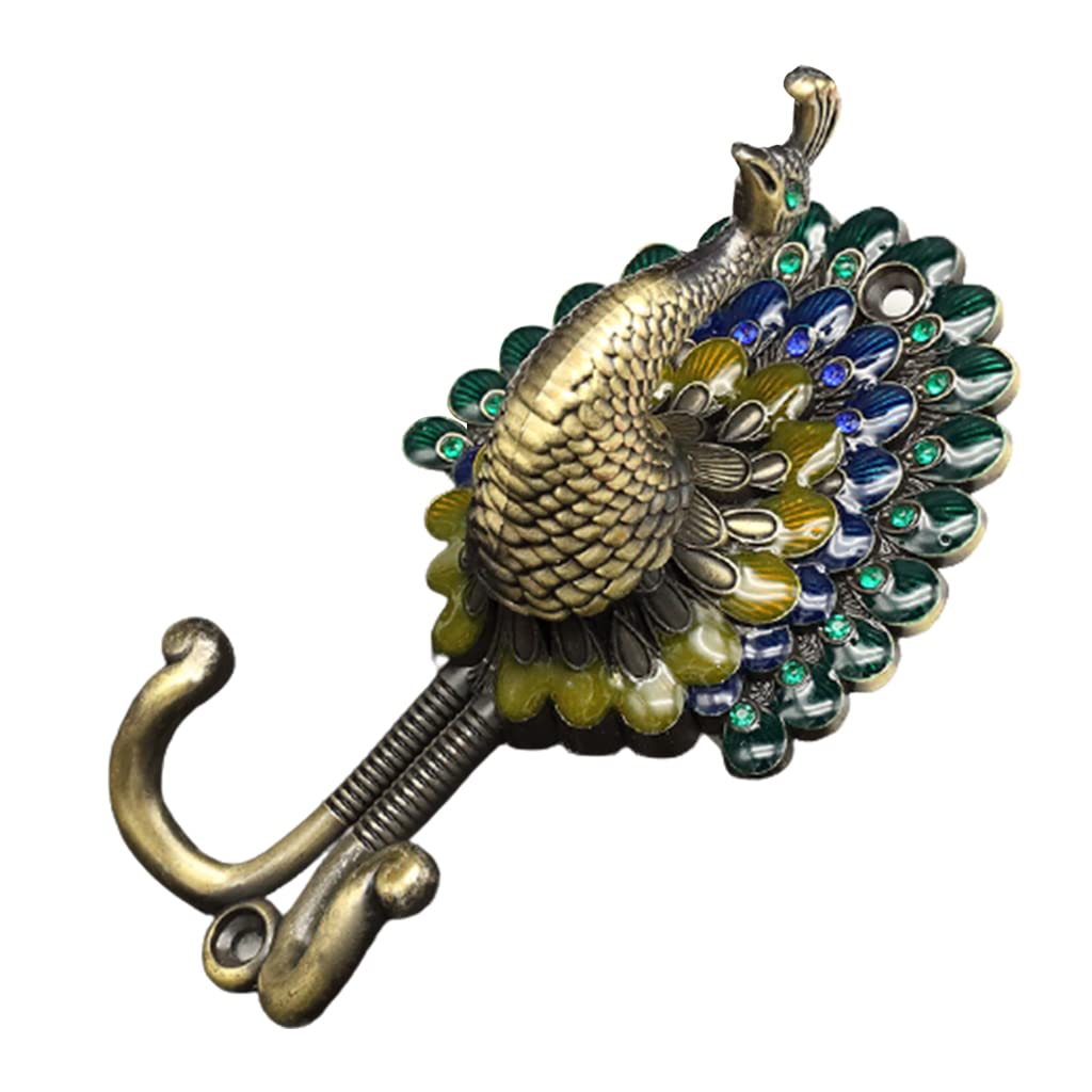 Sunpretty Zinc Or Metallic Silver Vintage Peacock Bathroom Hook - Zinc Alloy Coat & Curtain Rod Hook