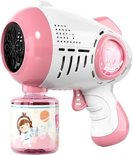 Bennol Pistola de burbujas máquina de burbujas de 8 agujeros con burbujas ricas pistolas de burbujas para niñas y niños con diseño a prueba de fugas