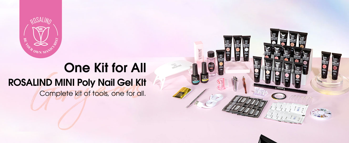 Amazon.com: ROSALIND Poly Nail Gel Kit -20 Colors + 72Nail Art