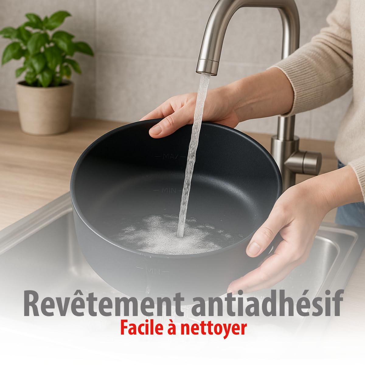 Deluxe Appareil á Fondue électrique 800W – Caquelon de 2L pour 6 Personnes - Convient pour Fromage et Chocolat – Incl. Fourchettes – Température Réglable