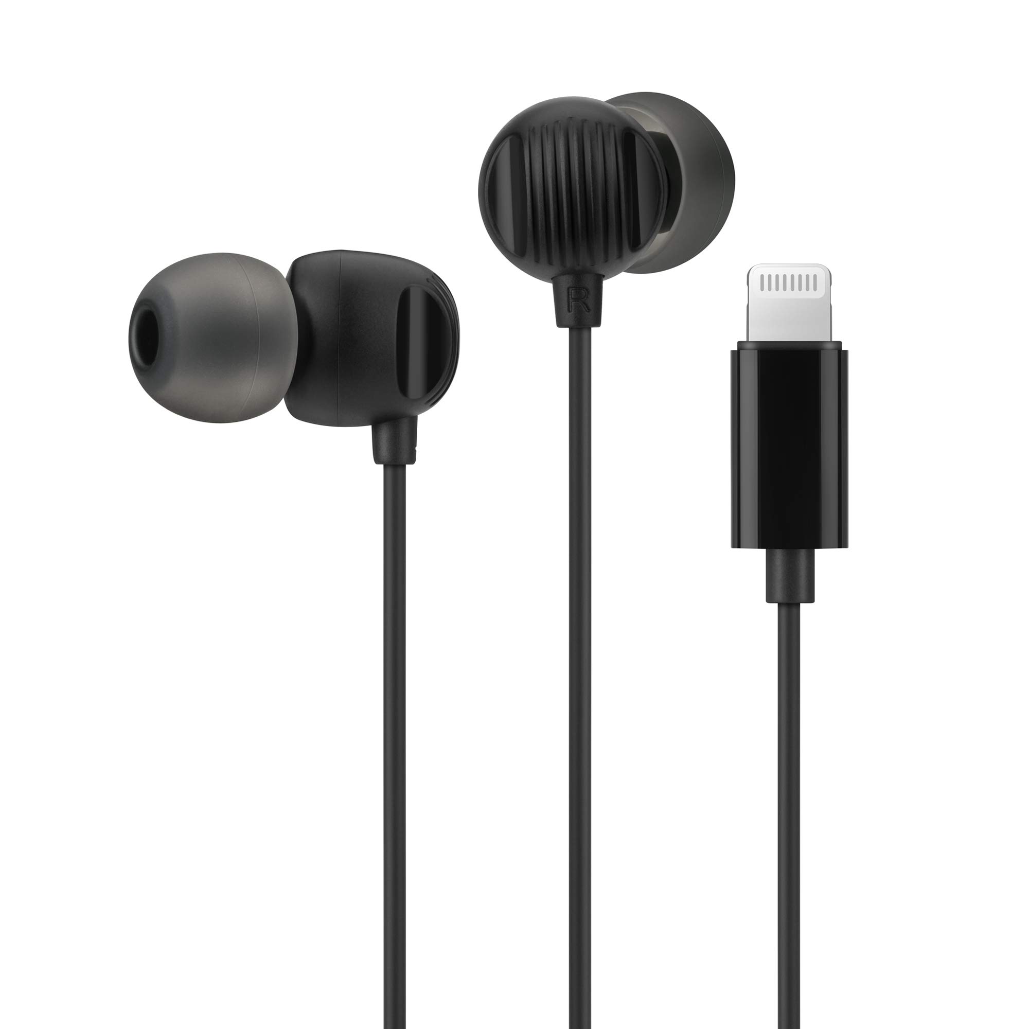 PALOVUE Lightning Earphones Headphones iPhone 11 Pro Max Earbuds MFi Certified Compatible iPhone X XS Max XR iPhone 8 Plus iPhone 7 Plus with Microphone Controller MorFlow (Black)