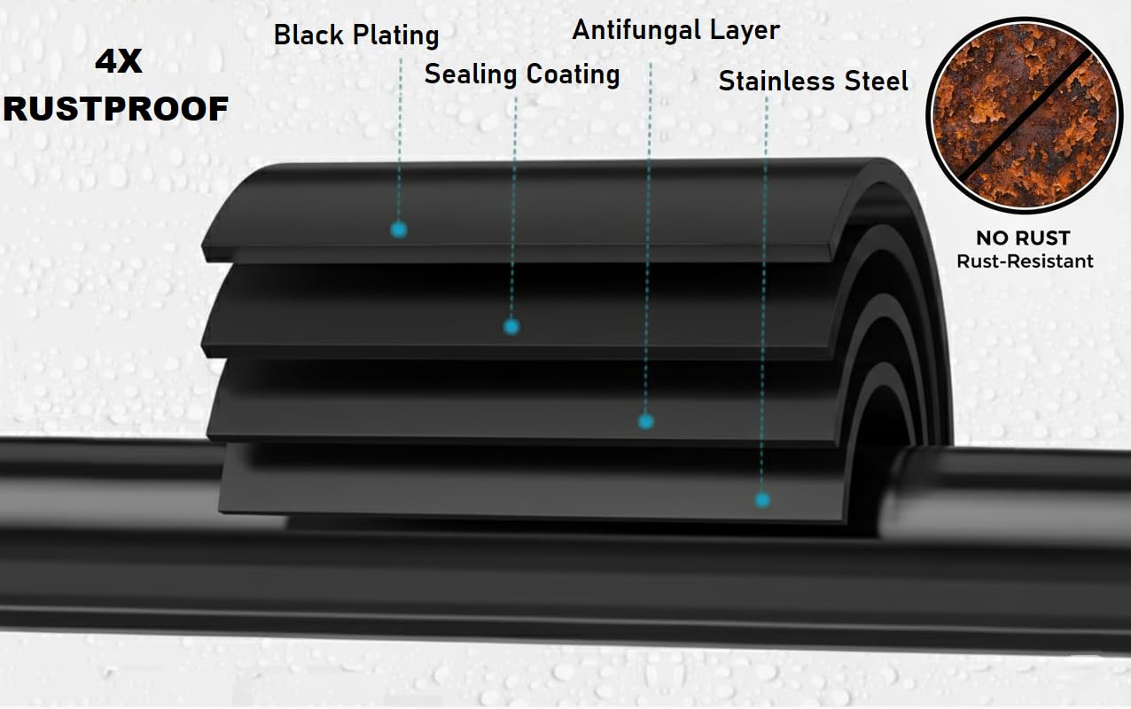 Jabonera para ducha, potente sistema de vacío, cesta de acero inoxidable 304 con ganchos de afeitar, soporte para jabón de baño o cocina (negro)
