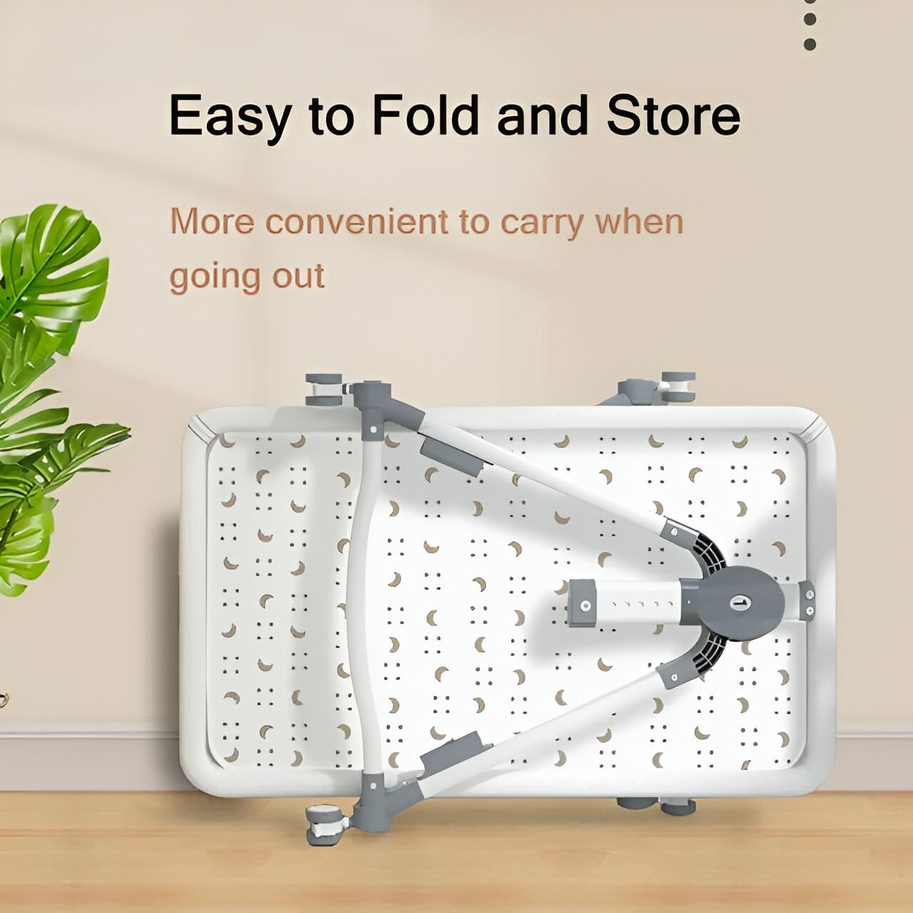 Cubbycoo Multifunctional Movable Baby Crib (Grey) – Portable Foldable Cradle & Splicing Bed for Newborns – Height Adjustable, Breathable Infant Bassinet, Safe & Durable - Image 6 thumbnail