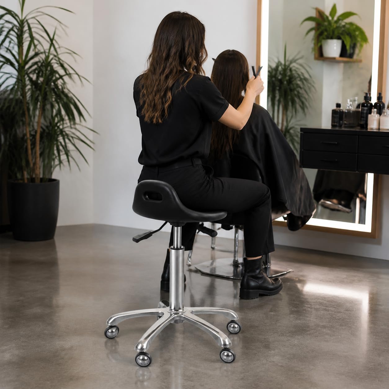 Tabouret Coiffeur Réglable Hauteur