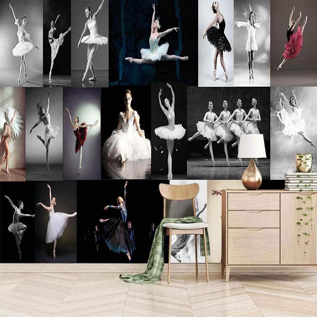 Papier peint 3D ballerine autocollant pour rénover facilement un mur de salon