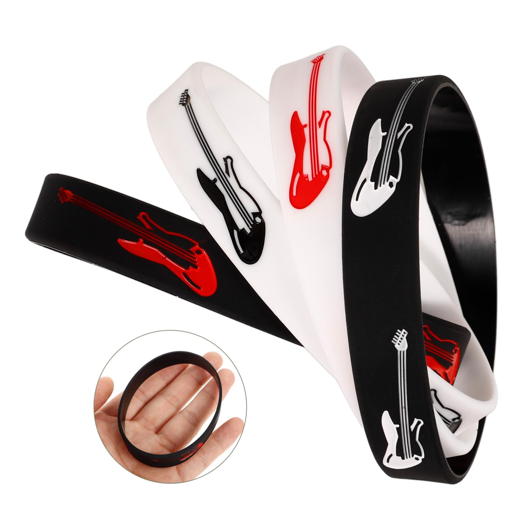 Tofficu 100 Pezzi Musica Braccialetto Del Partito Musica A Tema Del Partito Braccialetti Chitarra Braccialetti Elastici Musica Sfida Del Partito Braccialetti Chitarra Rap Rifornimenti Del