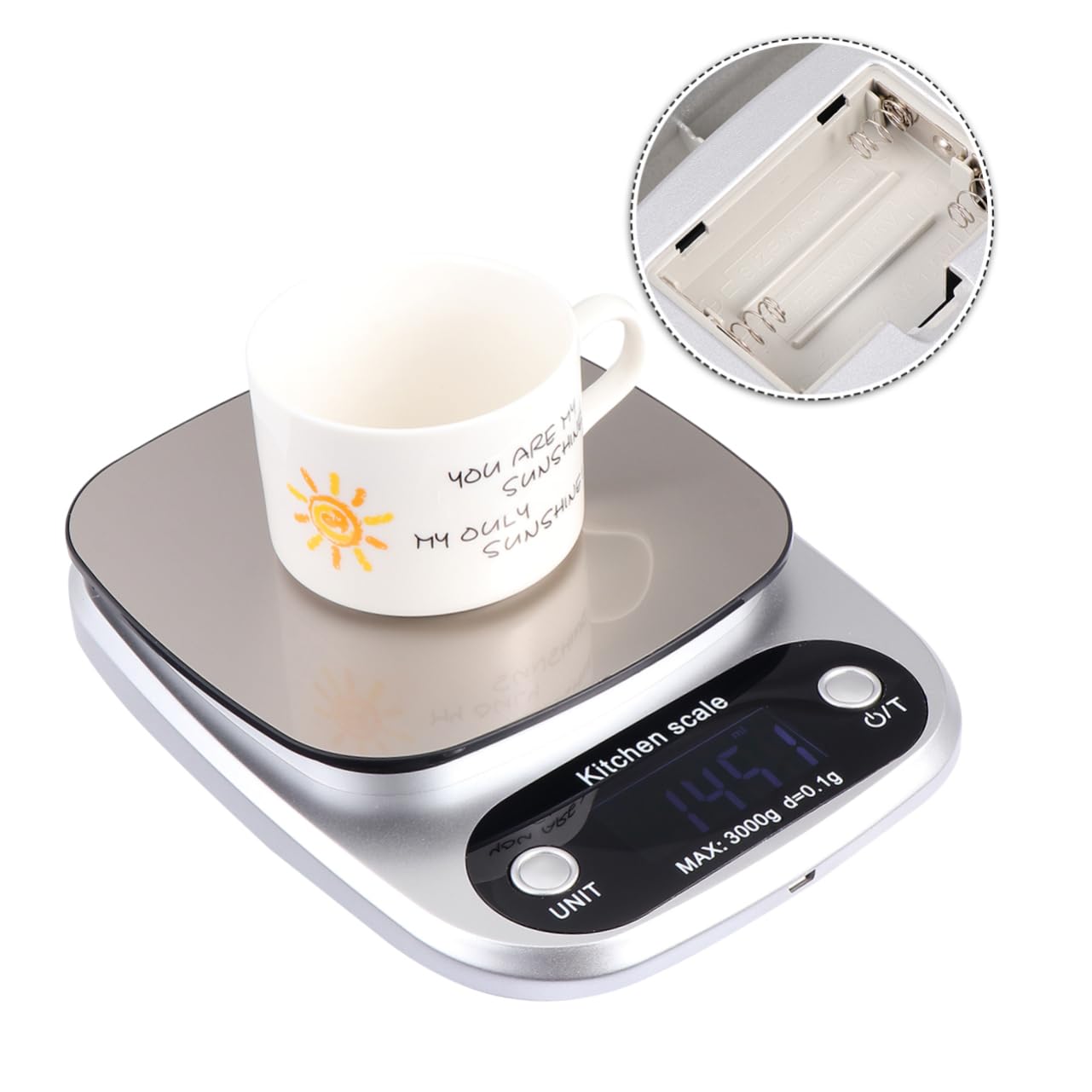 Báscula De Bolsillo Digital Acero Inoxidable Báscula De Cocina Precisión Práctica Recargable