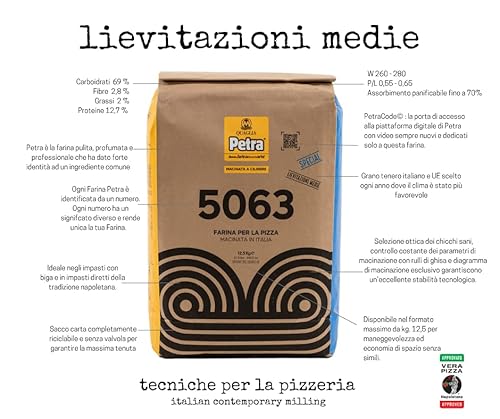 5Kg Petra 5063 Farina Di Grano Tenero Tipo "0" W 260-280 Per Pizza Napoletana E Teglia | Alta Idratazione 70% - 2