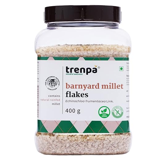 Barnyard Millet Flakes | 400 gms | Healthy Breakfast Millet Flakes | Diabetic - Friendly | Low Cholesterol, Gluten-Free, High-Fibre Food