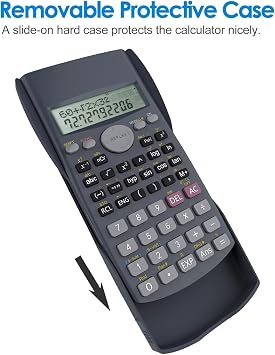 Scientific Calculator Multi Function with Hard Protective Cover, Advanced Engineering & Mathematics Calculator for Students, School, College, University, Algebra, Statistics, Trigonometry Black