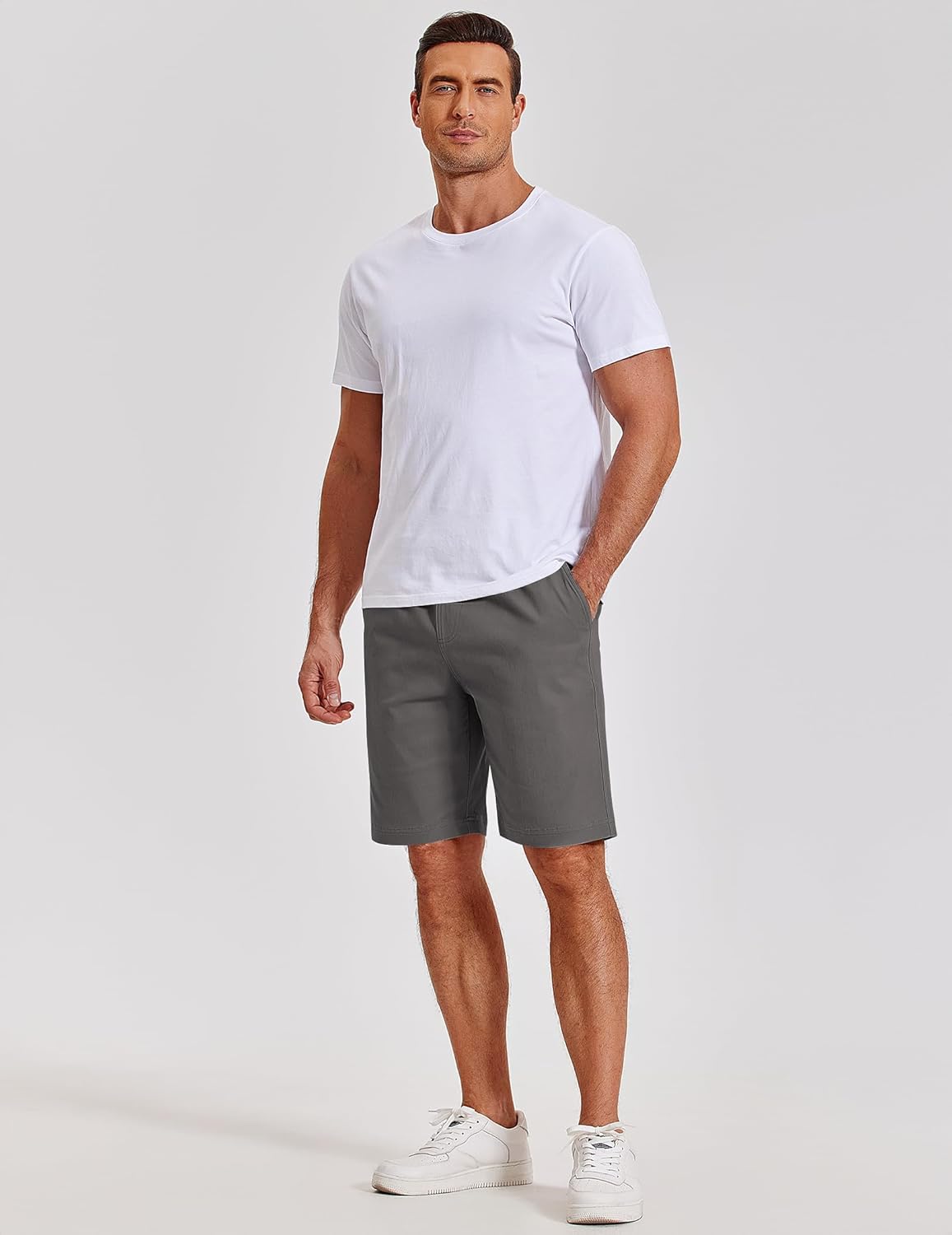 COOFANDY Mens Casual Shorts Cotton Elastic Waist Shorts Drawstring Summer Beach Shorts - Image 5