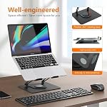 GPlus+ Laptop Stand with 360 Rotating Base, Ergonomic Adjustable Notebook Riser Holder Compatible with All Laptops