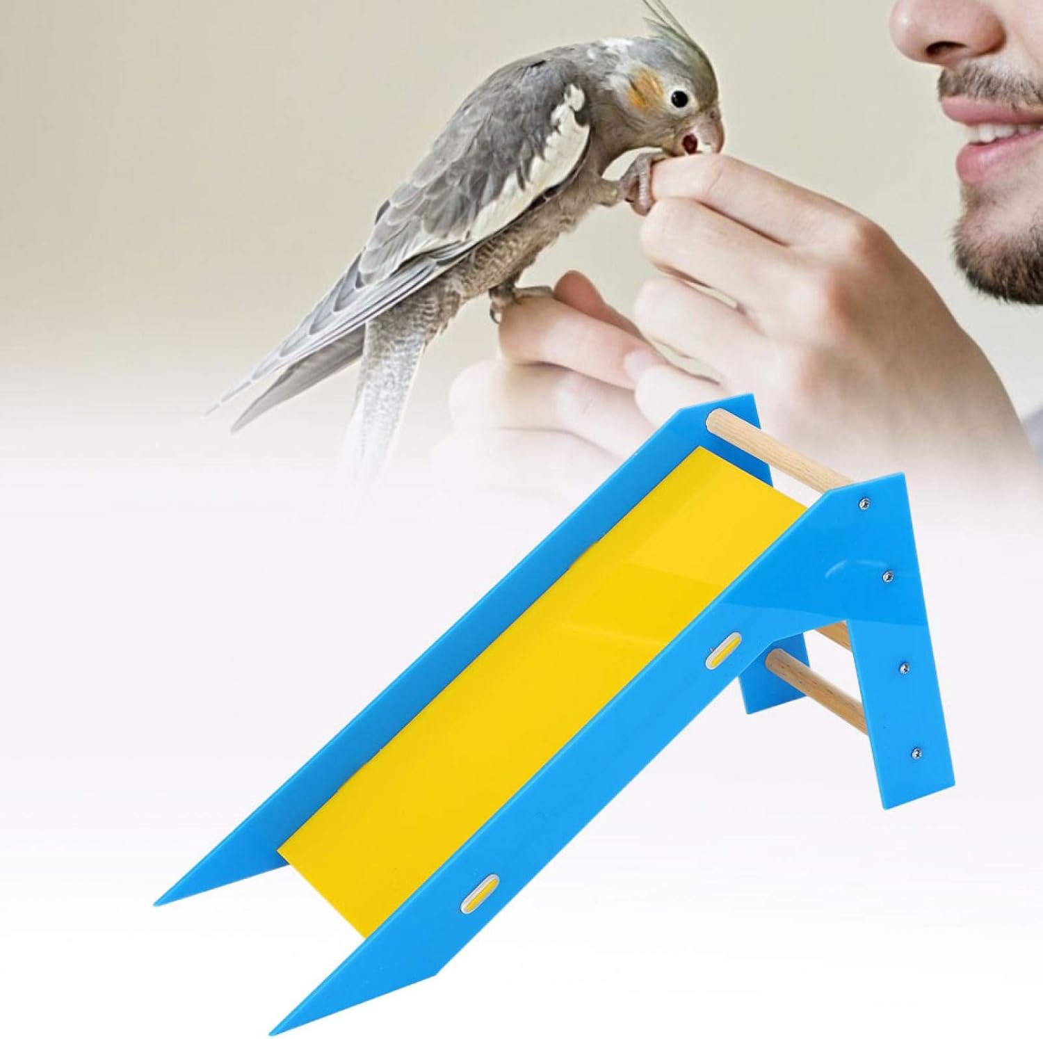 EVTSCAN Parrot Climb Slide Ladders, Non-Toxic Supplies, Skill Training Toys, Climb Toys for Birds, African Greys, Amazons, Eclectus, Mini Macaws, Cockatoos