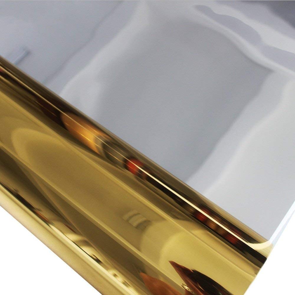 LIJBN Tappeto per Matrimoni Tappeti a Specchio per palco T Rotolo Doppio Lato Uso Tema Romantico Durevole, Spessore 0,12 mm,Gold-1 * 15m
