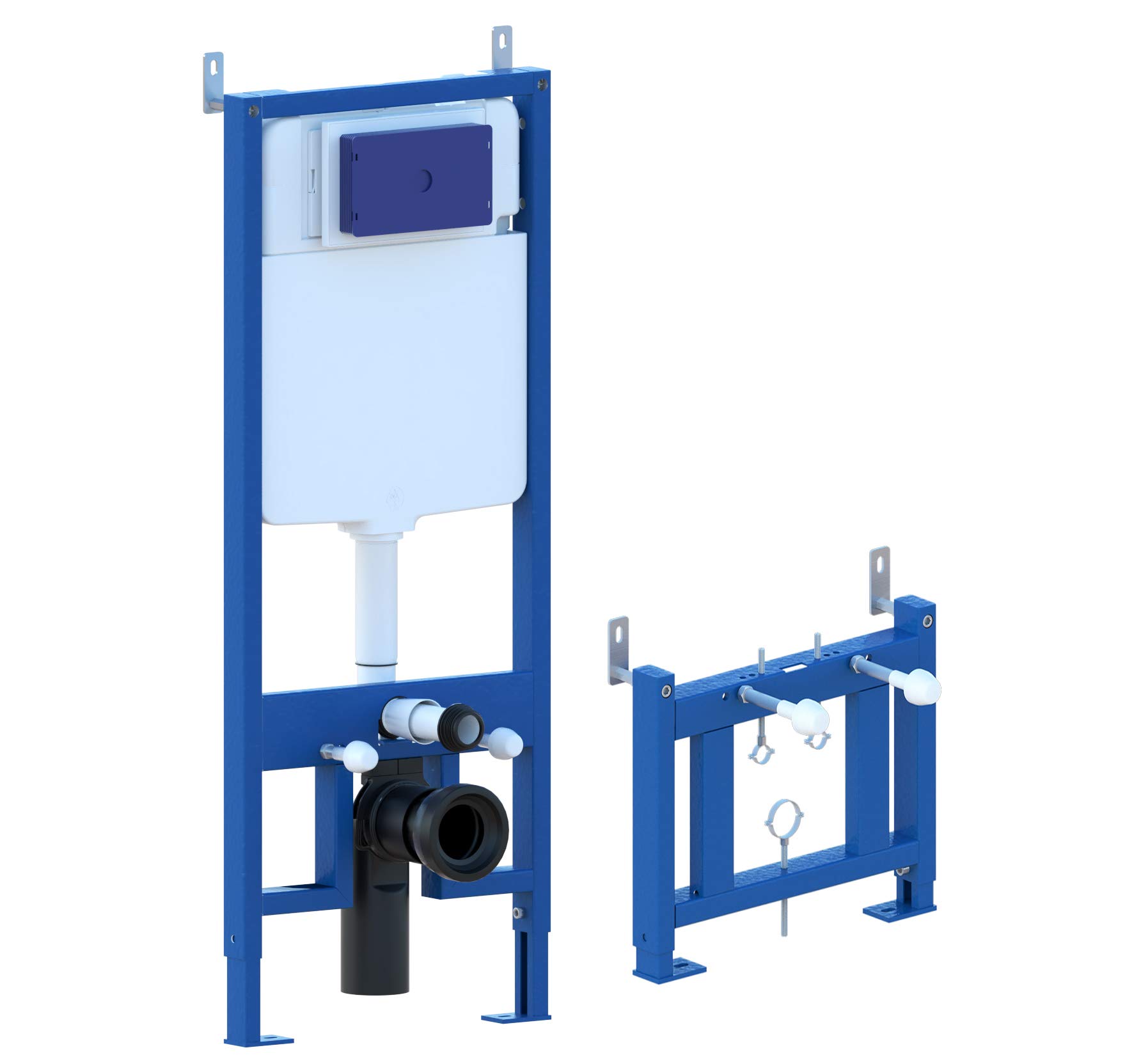 Bastidor de soporte para bide, bastidores de soporte con cisterna oculta para inodoro completo de pulsador de acero inoxidable para sanitarios suspendidos PRODUCTO (GIO.50 + GIO.52)