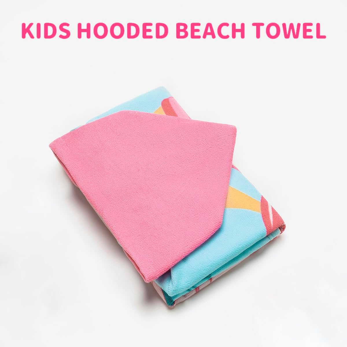 Cute Animal Hooded Beach Towel, Microfiber Bath Towels For Kids Toddler Infant Boy Girl, Animal Towels For Bath Pool Swim Swimwear Summer Beach Cartoon Shower Gifts (24x24 Inch, Mermaid Shell) - Image 2