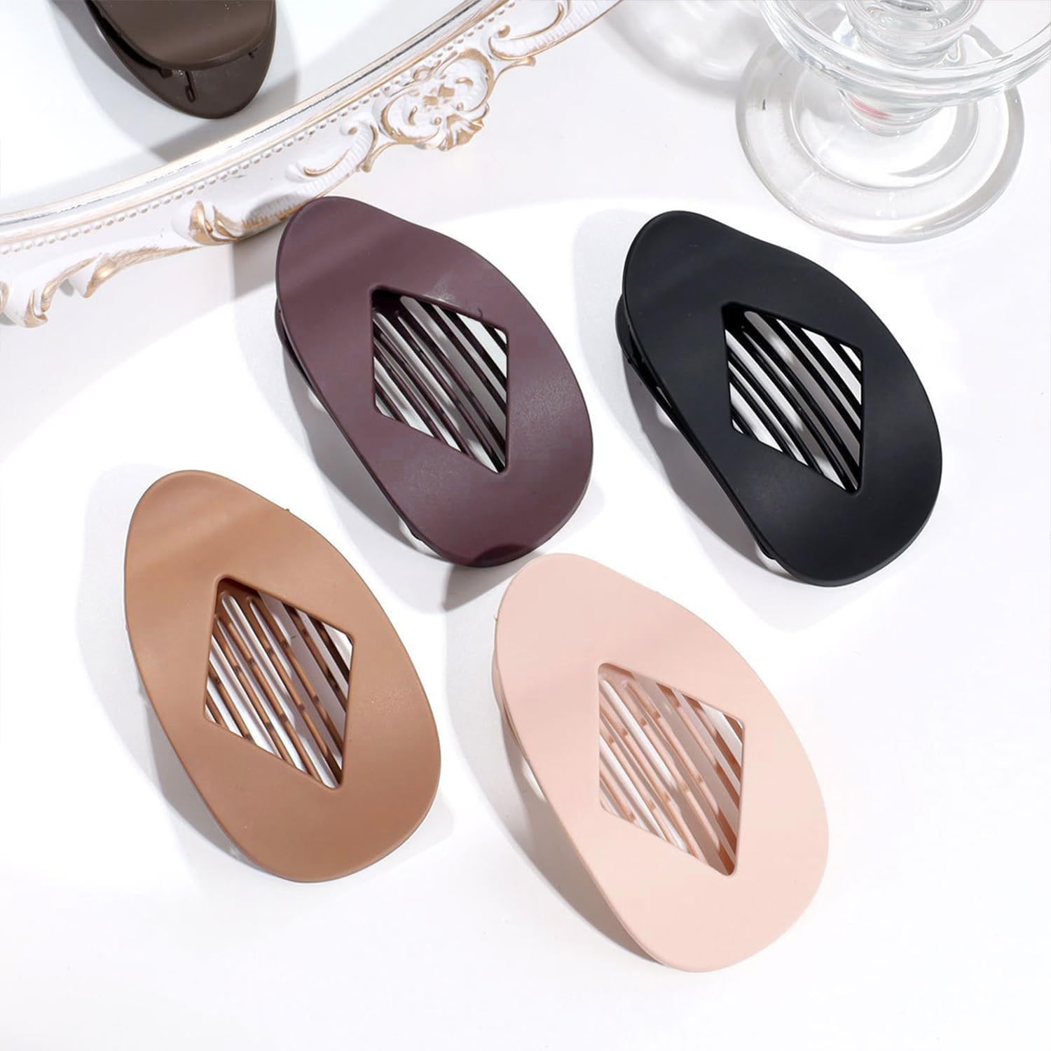 8PCS Flat Hair Clips for Women Simple Duckbill Hair Clips 2 Styles Matte Large Hair Claw Clip for Thin & Thick Hair - Image 6