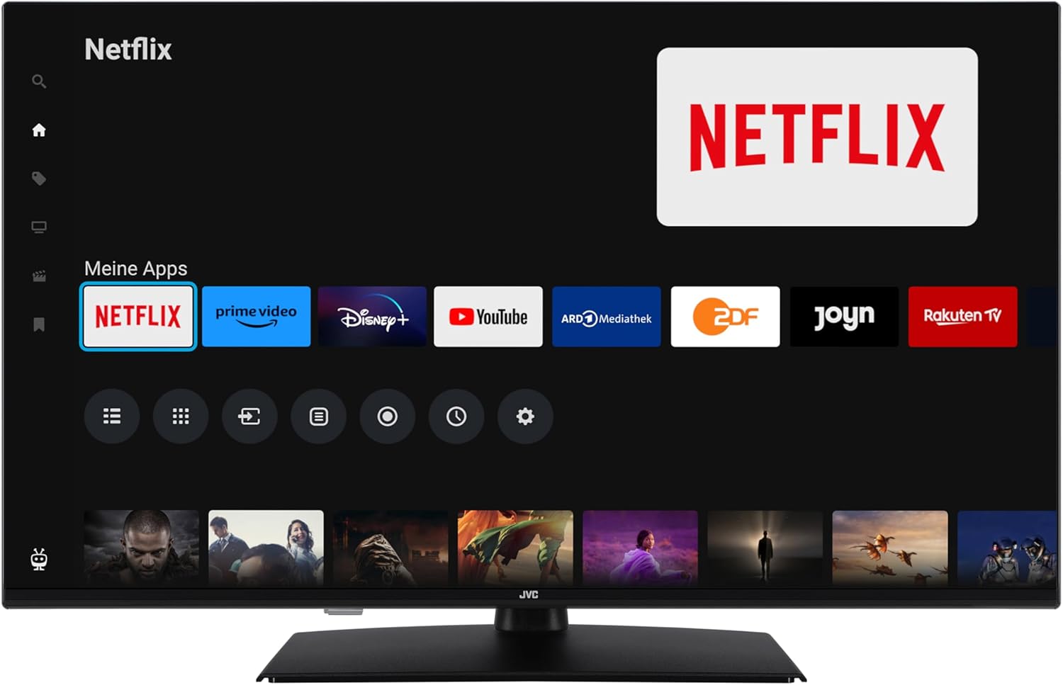 JVC TiVo Smart TV interface showing various apps