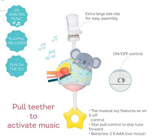 Miniatura 6 de Taf Toys Koala musical, juguete para bebés con música colgante y luces para llevar, compañero de viaje para padres y bebés, calma al bebé, mantiene