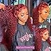Bugtum Burbundy 99j Deep Wave Curly Lace Front Wigs Human Hair Pre Plucked Red Colored Hd 13x4 Lace Frontal Wigs for Black Women Wig(99J, 28 Inch)