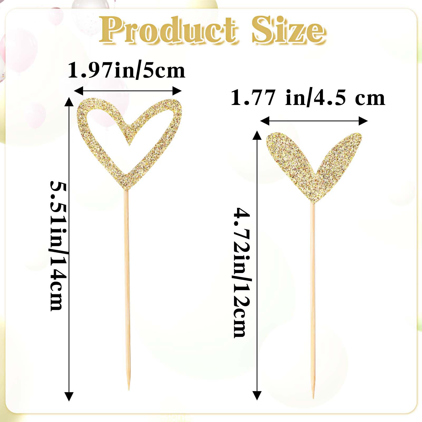 Morndew 24 Cupcake Topper Glitzer Rot Mit Pfeil – Für Valentinstag, Hochzeit, Geburtstag, Partydeko