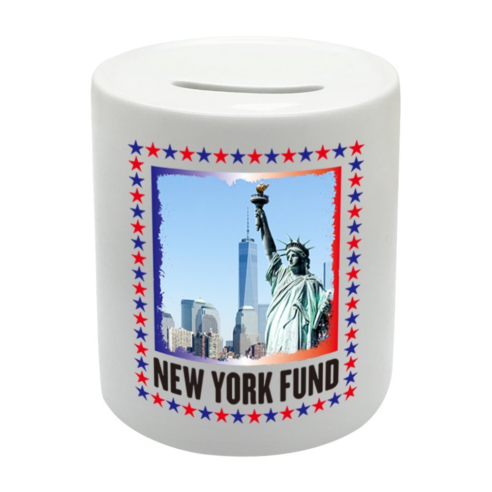 Coralgraph Inc Multicolor Bs073 New York Fund Novelty Gift Printed Ceramic Piggy Bank Money Saving Box