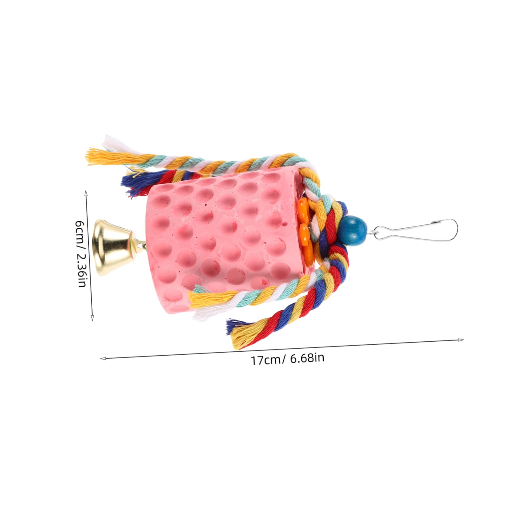 BCOATH Parrot Chew Mineral Stone with Bell Engaging Beak Grinding Aid for Parakeets and Parrots Convenient Hanging for Birdcages Promotes Healthy Teeth and Prevents Overgrowth