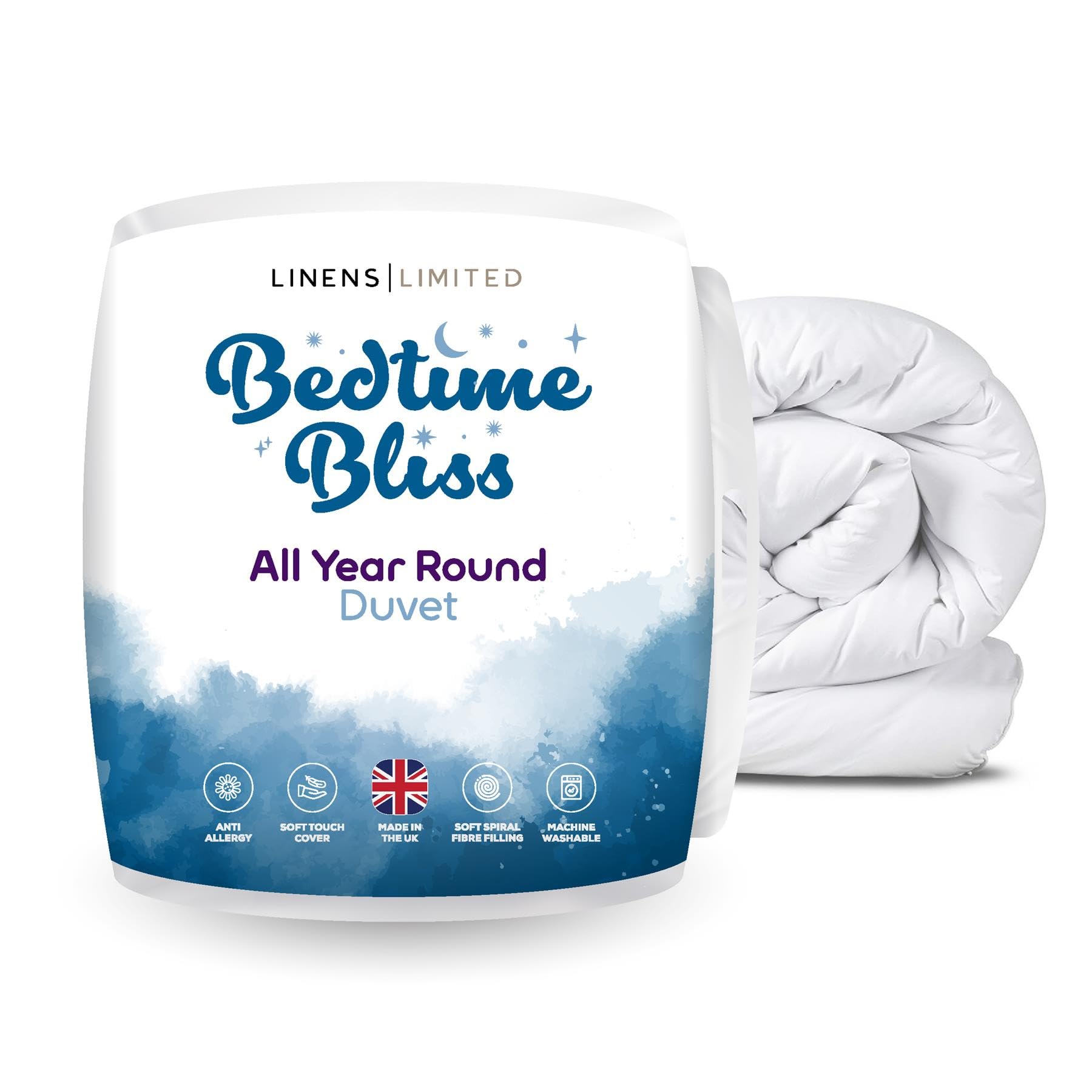 Linens Limited Bedtime Bliss Duvet, Made in the UK, 12 Tog, Double