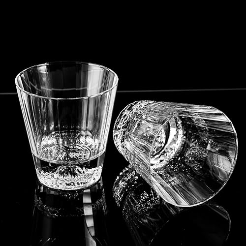 Miniatura 9 de XIANGBAN Vasos de whisky, vasos de bebida cortados a mano de 10 onzas, vasos de whisky de cristal de cristal, vasos de borbón, vidrio anticuado