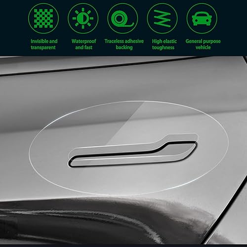 Miniatura 5 de Flygun 4 piezas de película antiarañazos alrededor de la manija de la puerta del automóvil, 12.2 x 5.3 pulgadas, protector invisible pintado para