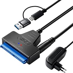 xruc USB 3.0 to SATA Adapter with 12V 2A Power Supply, SA…