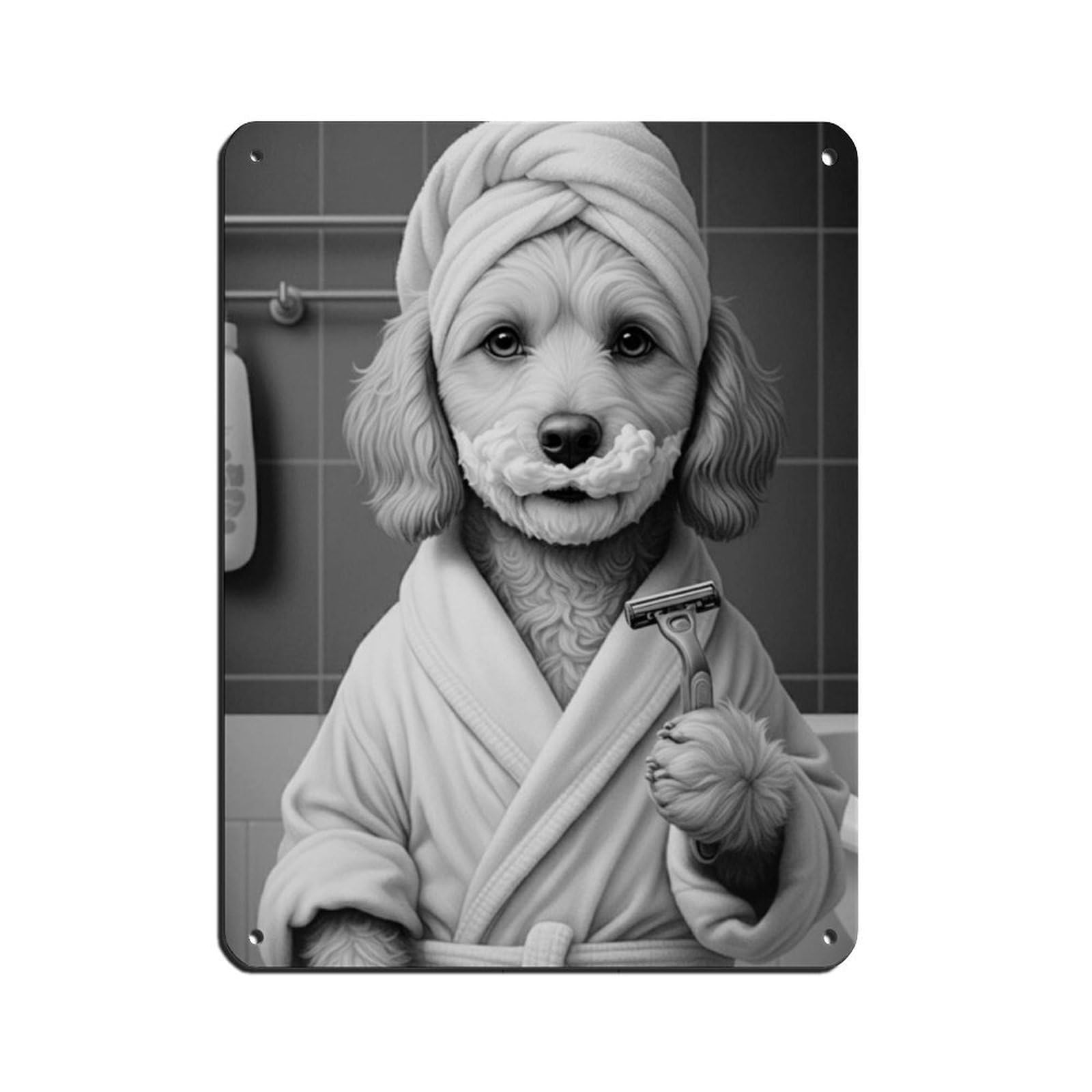 Cockapoo Bathroom Art Tin Sign Vintage Metal Pub Club Cafe Bar Home Wall Art Decoration Poster Retro 12x16inch(30x40cm)