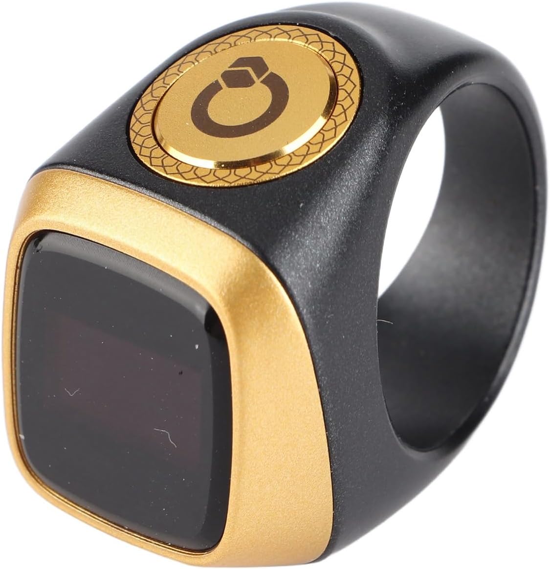 lyrlody Digital Tally Counter Ring, Smart Clicker Finger Ring with 0.49in OLED Display for Qibla Direction Prayer Time Reminders Built in BT 5.1 40mAh Battery Vibrating Motor