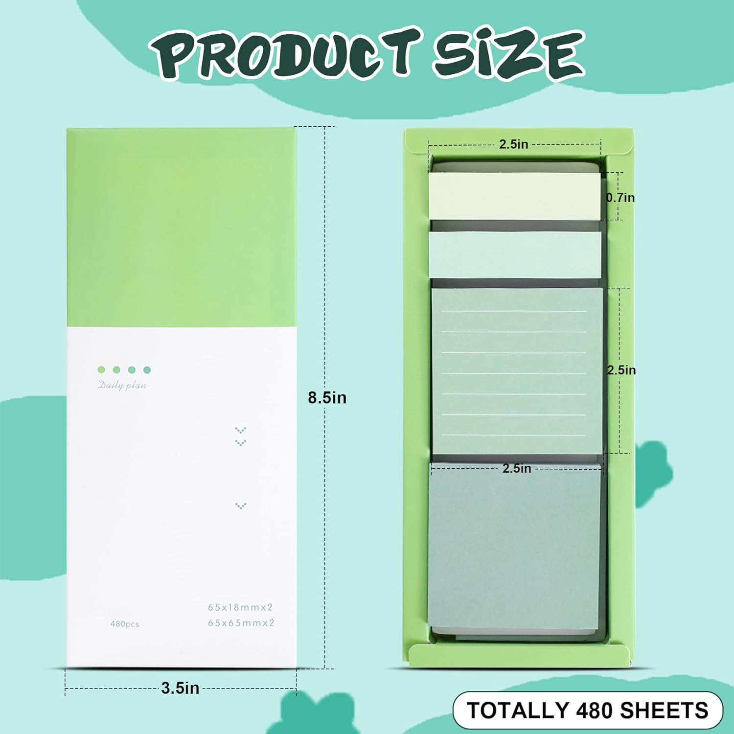 Aesthetic School Supplies with Sticky Notes Set Gel Pens Correction Tapes Sticky Index Tabs Magnetic Bookmarks, College School Supplies Stationery Kit for Students Stationary College Essentials(Green) image 4 of 7 B0F4WRVTVQ