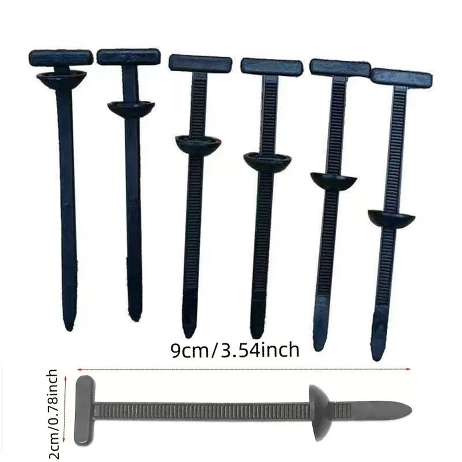 Verbesserte Nylon-Kabelbinder, Selbstsicherndes T-Nieten-Kabelbinder-Set for Die Reparatur Von Kofferraum-Stoßstangen, Heim- Und Garagenautos(200pcs)