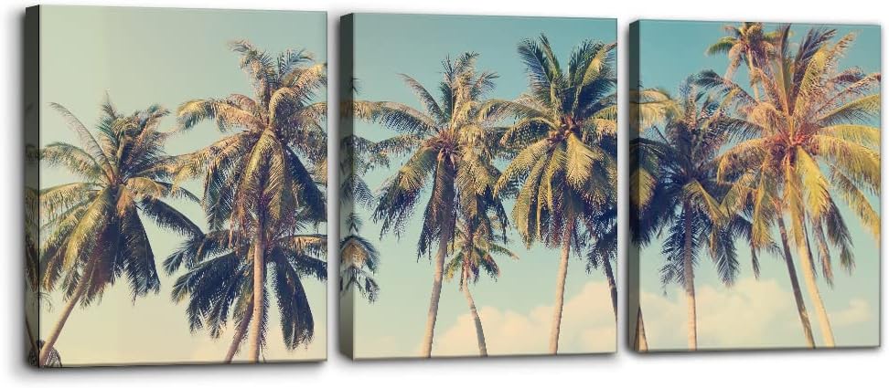 Abstract Wall Art Bedroom Wall Décor 3 Piece Blue Beach Ocean Picture Coastal Theme Nautical Sea Wave Canvas Prints on Canvas Seascape Modern Artwork for Home Living Room Office - 12"x16"x3 Panel