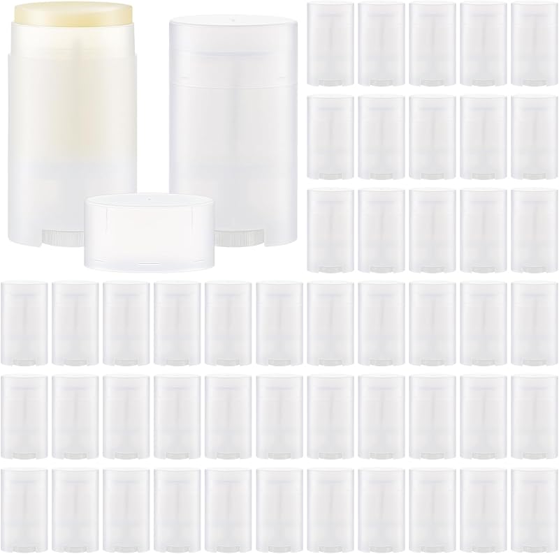 Teenyyou 50 Frascos Recarregáveis Transparentes para Desodorante, 50 mL, Formato Oval, Preenchimento Inferior
