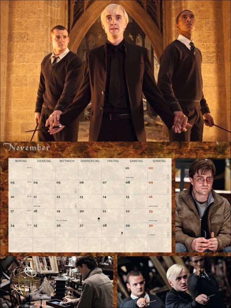 Harry Potter Broschur XL Kalender 2025: Wandkalender mit fesselnden Filmszenen aus den Harry Potter-Filmen. Broschürenkalender 2025 mit Poster zum Heraustrennen.