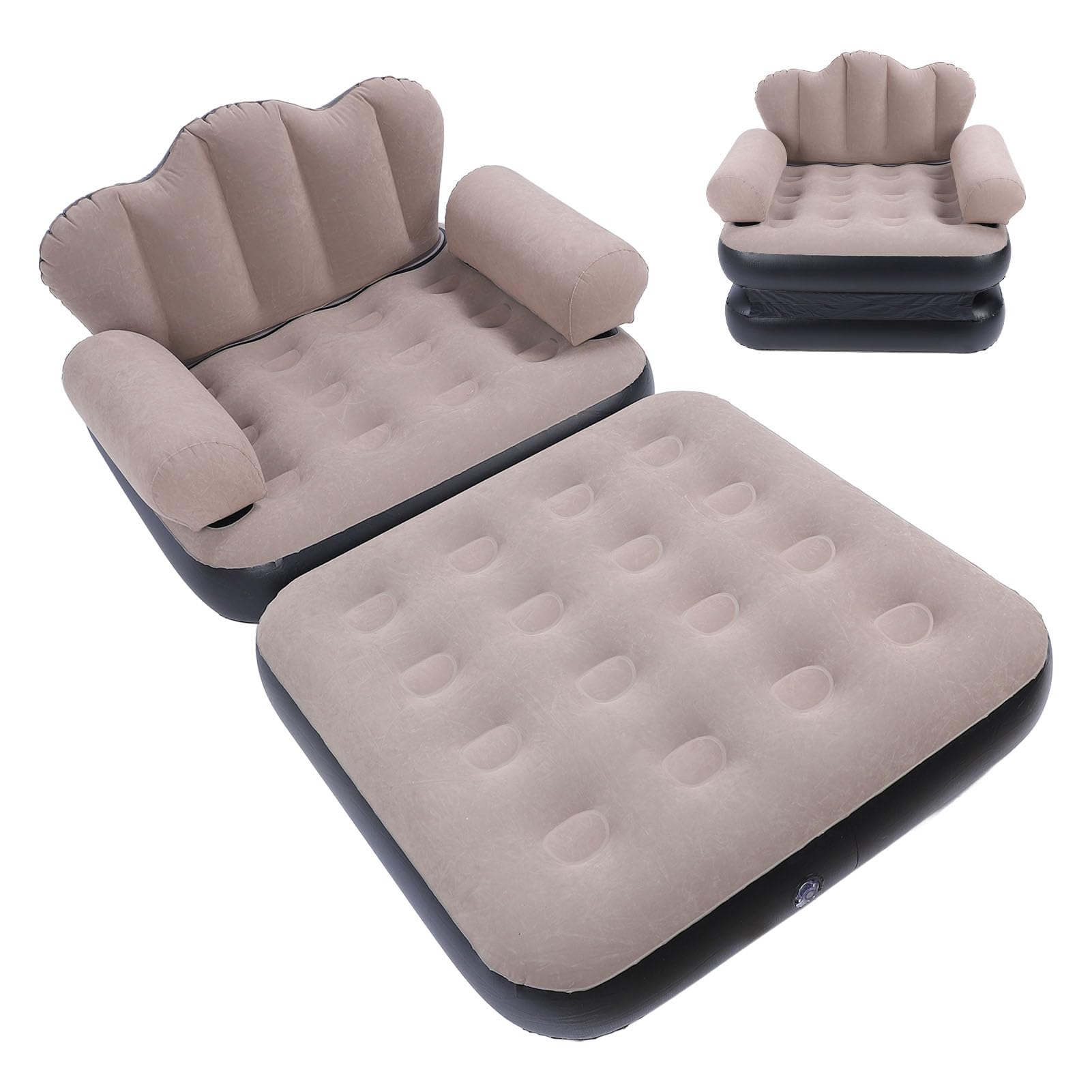 Canapé Gonflable ALLILUYAA - 65x56x30cm Avec Pompe à Air | Pour Camping, Plage Et Extérieur
