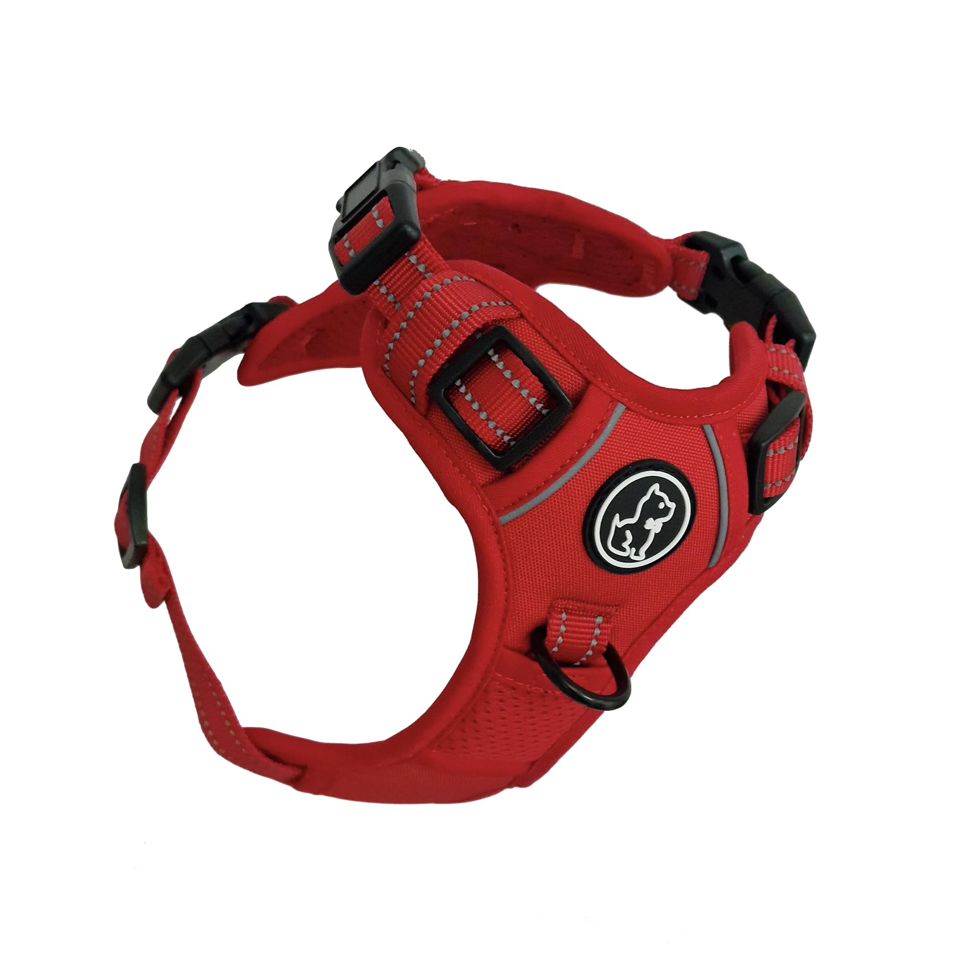Barkridges® TruFit Comfort Dog Harness Adjustable Easy to Wear, Red, XS - Regular Fit