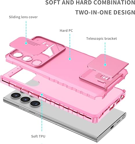 Vista 6 de Asuwish Funda de teléfono para S23 Ultra LTZJ US Pink2