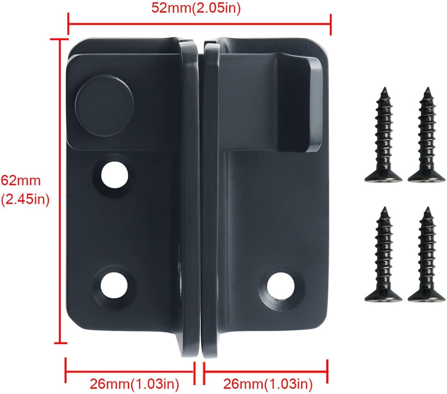 Stainless Steel Bolt Door Bolt Lock Closet Drawer Sliding Door Bolt Lock Household Furniture Hardware 1Pcs (Color : Matte Black)