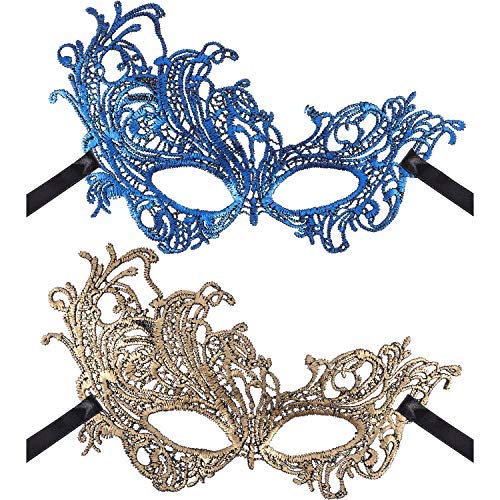 Jovitec 6 Pieces Multicolored Masquerade Masks For Women Girls Lace Masks Venetian Masks Halloween Mardi Gras Party Supplies Mask #TOP1