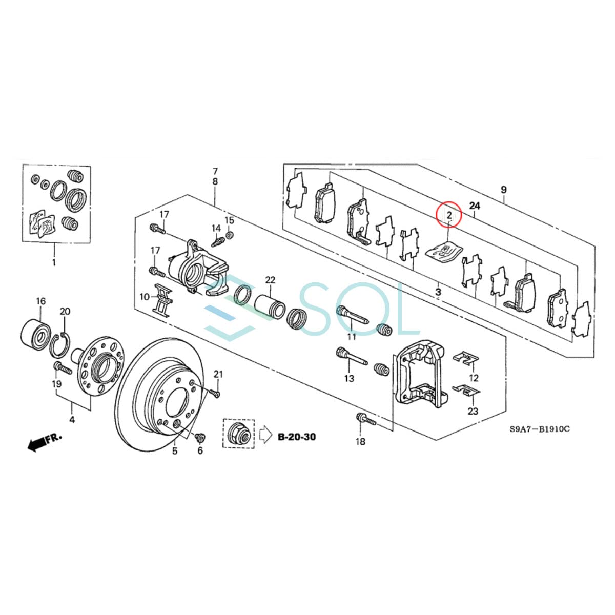 Amazon | HAPAD リア ブレーキパッド 左右セット ホンダ