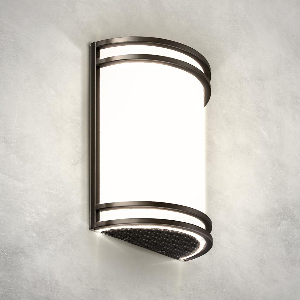 ASD Indoor LED Wall Sconce Lights - 10 Inch 15W Bronze Modern LED Wall Sconces Hardwired - ETL Dimmable 3000K 4000K 5000K Adjustable Sconce Light Fixture for Bedroom, Hallway