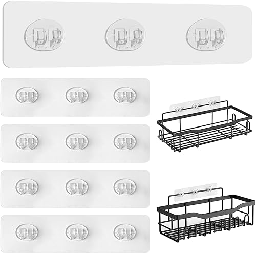 Organizador de ducha mejorado de repuesto, ganchos adhesivos fuertes para organizador de ducha, adhesivo impermeable para estante de ducha, tiras