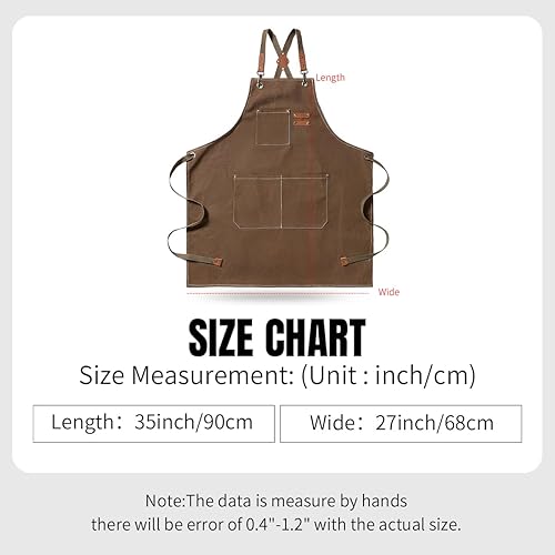 Miniatura 5 de Delantal personalizado para hombres y mujeres, delantales de lona de cocina personalizados con bolsillos, nombre, texto, logotipo, imagen
