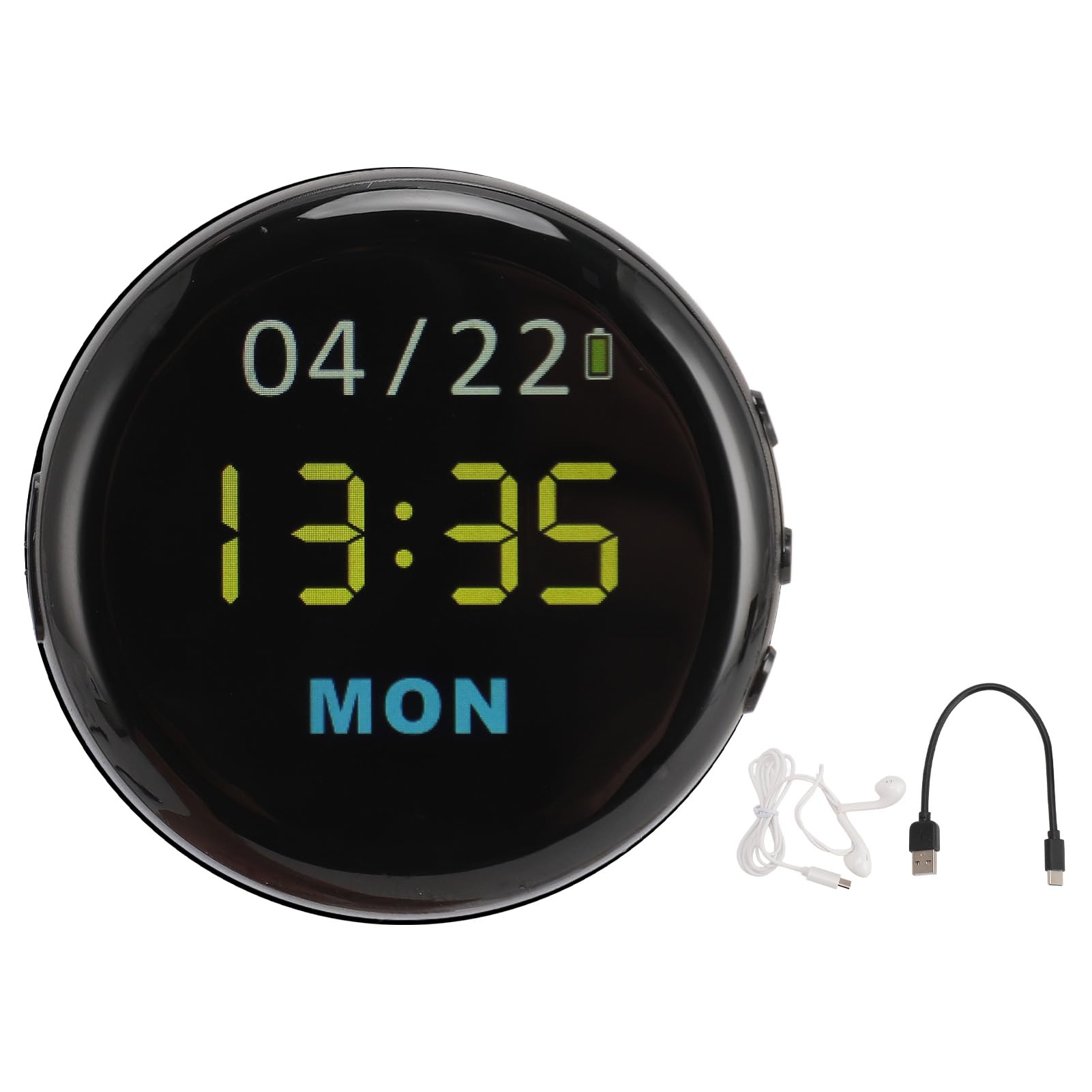 Grabadora de Voz, Reducción de Ruido HD, AI Inteligente, Reproductor MP3, Pantalla IPS HD, Sonido Sin Pérdidas, Activado por Voz, Reloj Despertador Musical, Radio FM, Libro (64GB)