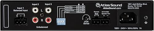 Miniatura 2 de Atlas Sound Entrada equilibrada del vatio MicLineTel del amplificador 3 del mezclador de MA60G de 60 vatios